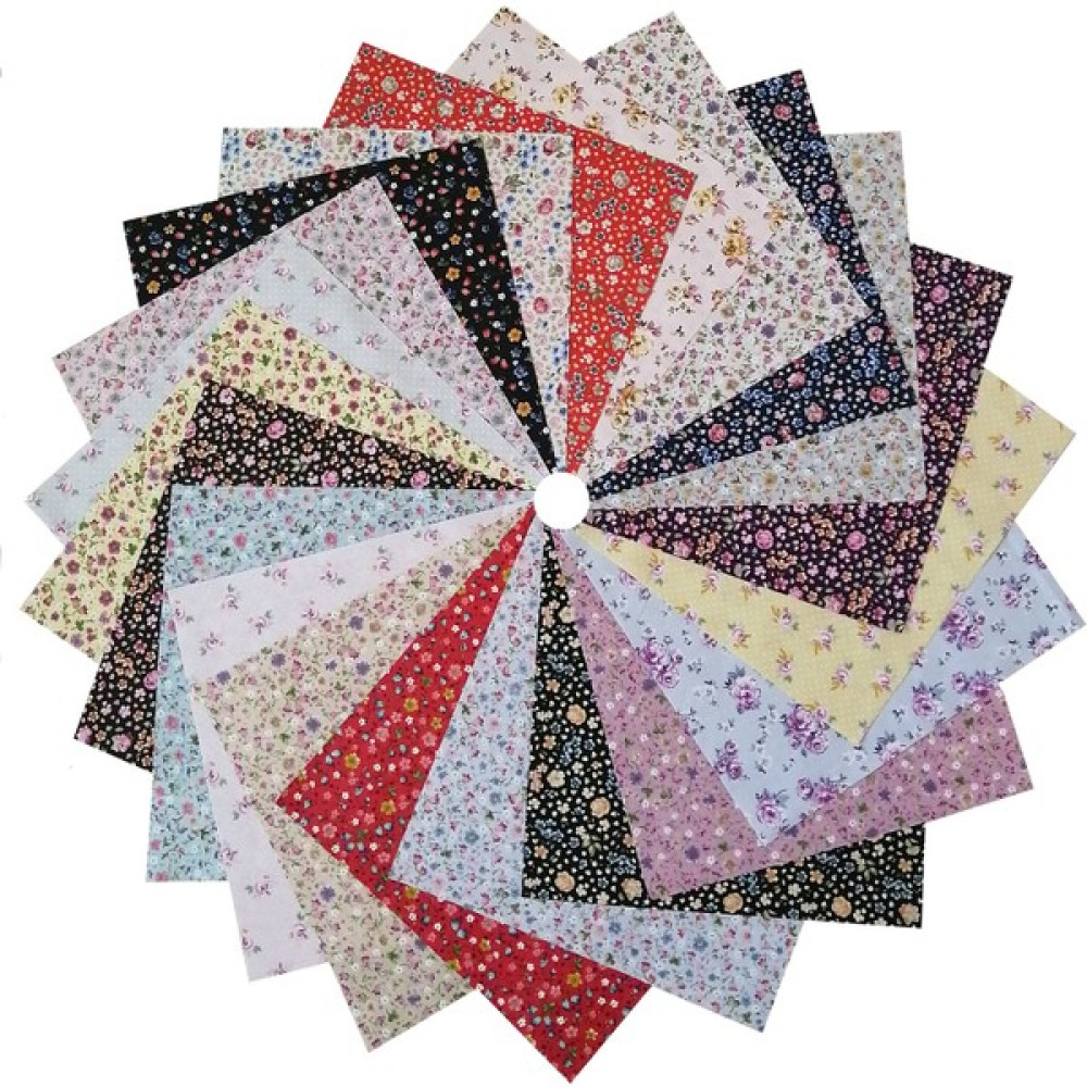 Kırkyama Patchwork Home 25 x 25 cm 20 Parça Kırkyama Patchwork Pamuklu Kumaş 40YAMA Elişi Dikiş Hobi - Çiçek Serisi - Renkli Kumaşlar Fiyatı