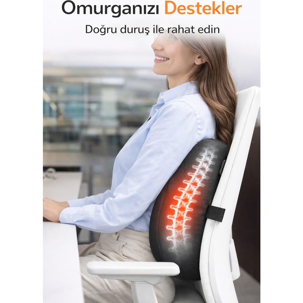 Kırlent Ev Ortopedik Bel Destek Yastığı - Ofis Koltuğu Ve Araç İçi Sandalye Bel Minderi - Medikal Sırt Desteği Diğer Fiyatı