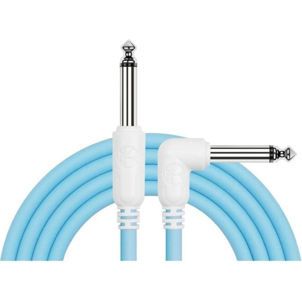 Kirlin 1/4'' Mono Plug - 1/4'' R Angle 3mt. Kablo (IC2423MAT) - 600 cm - Açık Mavi Müzik Aleti Aksesuarları Fiyatı