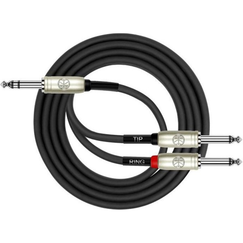 Kirlin 3mt 1/4'' Trs 2x 1/4'' Mono (Tıp / Rıng) Y Kablo Y336PR3MBK Müzik Aleti Aksesuarları Fiyatı