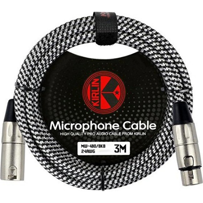 Kirlin Kırlın MW-480-3M-BKB Profesyonel Mikrofon Kablosu (3 Metre) | 24AWG Hassas Iletken Xlr Dişi-Erkek Bağlantı ve Gürültüsüz Ses Kaydı Diğer Fiyatı