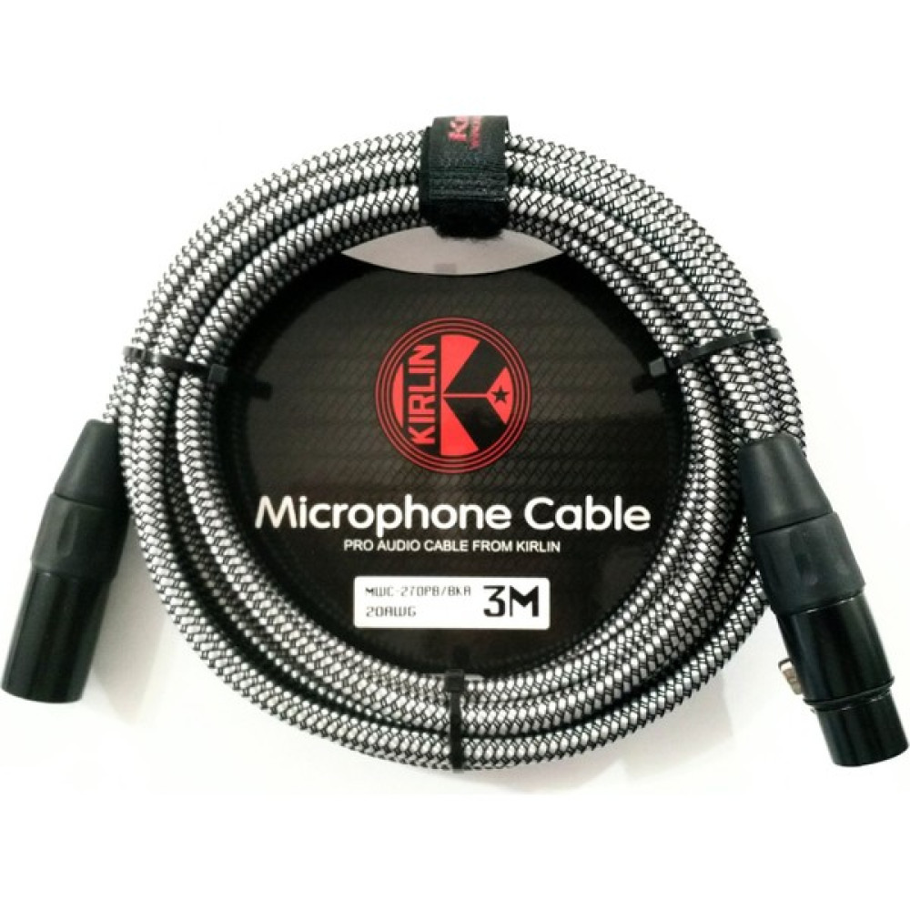 Kirlin MWC270PB 3 Metre Örgülü Mikrofon Kablosu 3pin Dişi 3pin Erkek Stüdyo ve Sahne Ekipmanları Fiyatı