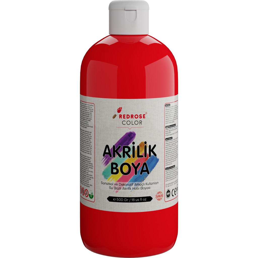 Kırmızı Akrilik Boya 500 gr Sanatsal, Dekoratif, Hobi Amaçlı, Canlı Renkler Akrilik Boya Fiyatı