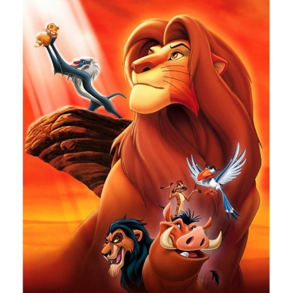 Kırmızı Ayı Aslan Kral Çizgi Film Sayılarla Boyama Seti Kasnaklı 40 x 50 Sanatsal Malzemeler Fiyatı