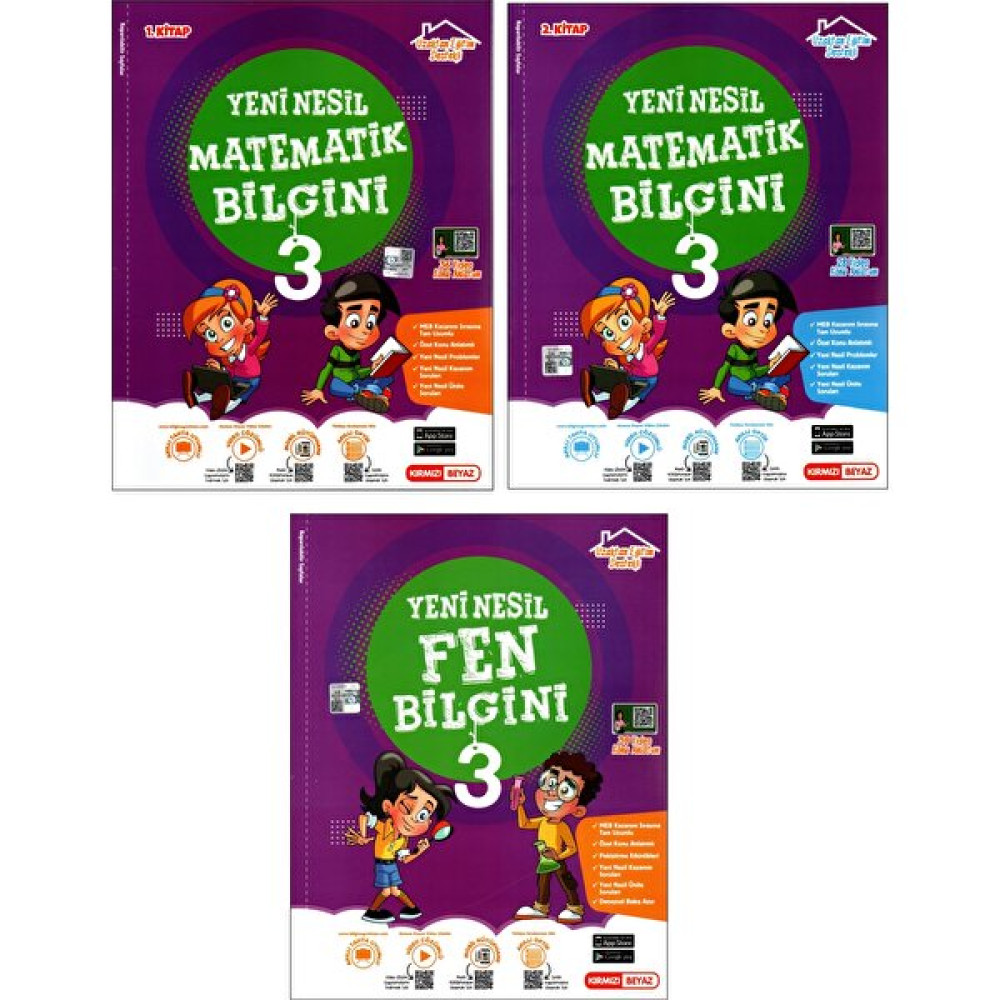Kırmızı Beyaz Yayınlar 3. Sınıf Matematik+Fen Bilgini Konu Özetli Soru Bankası 3 Kitap Tüm Dersler Fiyatı