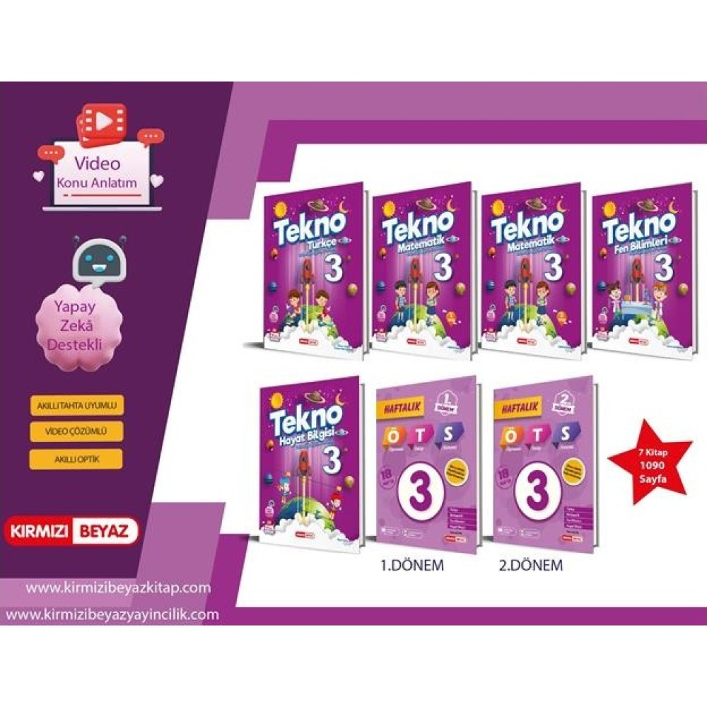 Kırmızı Beyaz Yayınlar 3. Sınıf Tekno Set 7 Kitap Diğer Fiyatı