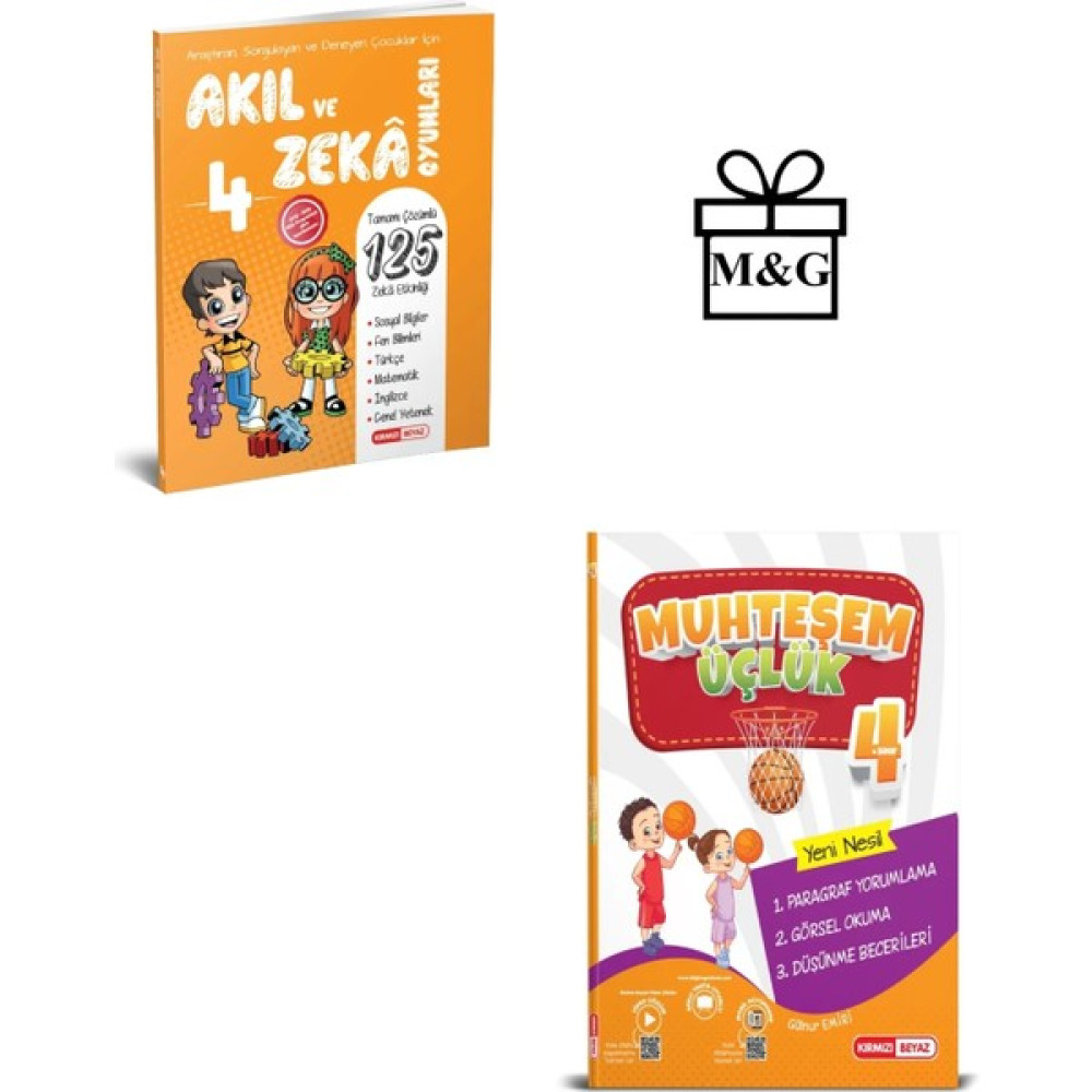 Kırmızı Beyaz Yayınlar 4. Sınıf Akıl ve Zeka Oyunları ve Muhteşem Üçlük Kaynak Kitapları Fiyatı