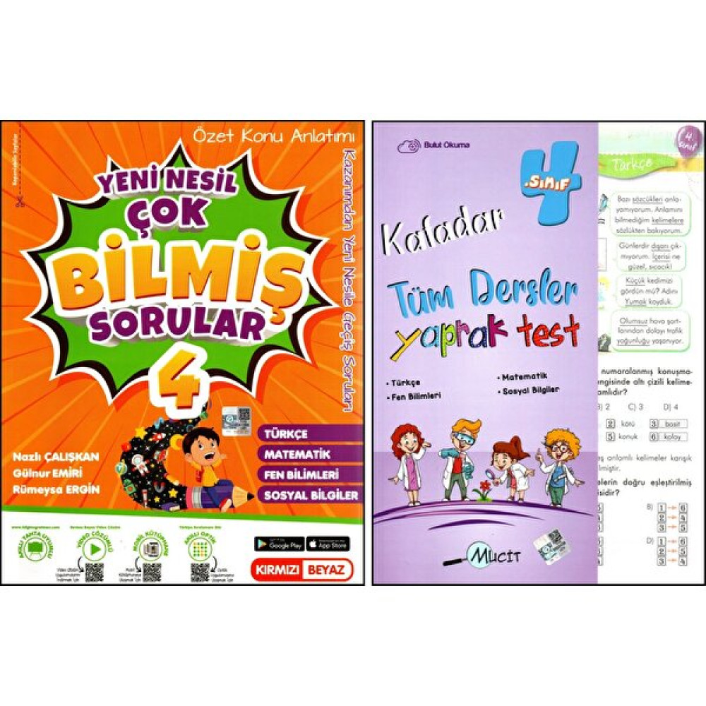 Kırmızı Beyaz Yayınlar - Kırmızı Beyaz + 4. Sınıf Konu Özetli Çok Bilmiş Sorular + Yaprak Test 2 Kitap Tüm Dersler Fiyatı