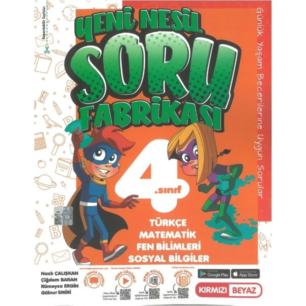 Kırmızı Beyaz Yayınlar Kırmızı Beyaz 4.sınıf Yeni Nesil Efsane Soru Fabrikası Kaynak Kitapları Fiyatı
