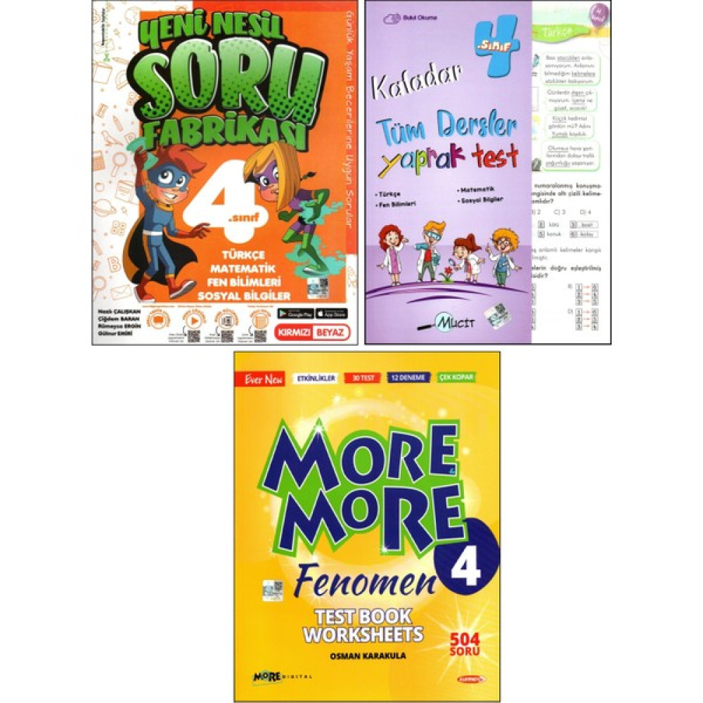 Kırmızı Beyaz Yayınlar - Kırmızı Beyaz + + More And More 4. Sınıf Soru Fabrikası + Yaprak Test + Test Book Worksheet 3 Kitap Tüm Dersler Fiyatı