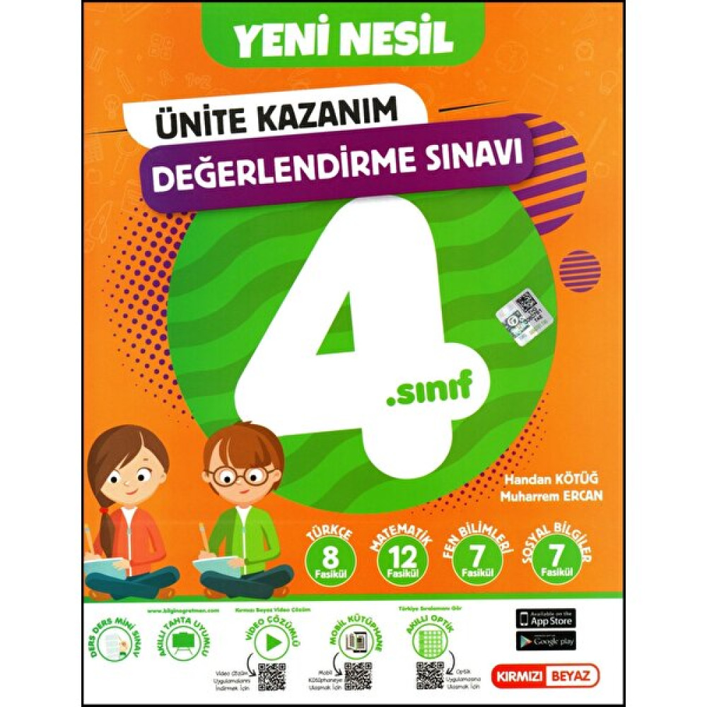 Kırmızı Beyaz Yayınlar Kırmızı Beyaz Yayınları 4.Sınıf Ünite Kazanım Değerlendirme Sınavı Tüm Dersler Fiyatı