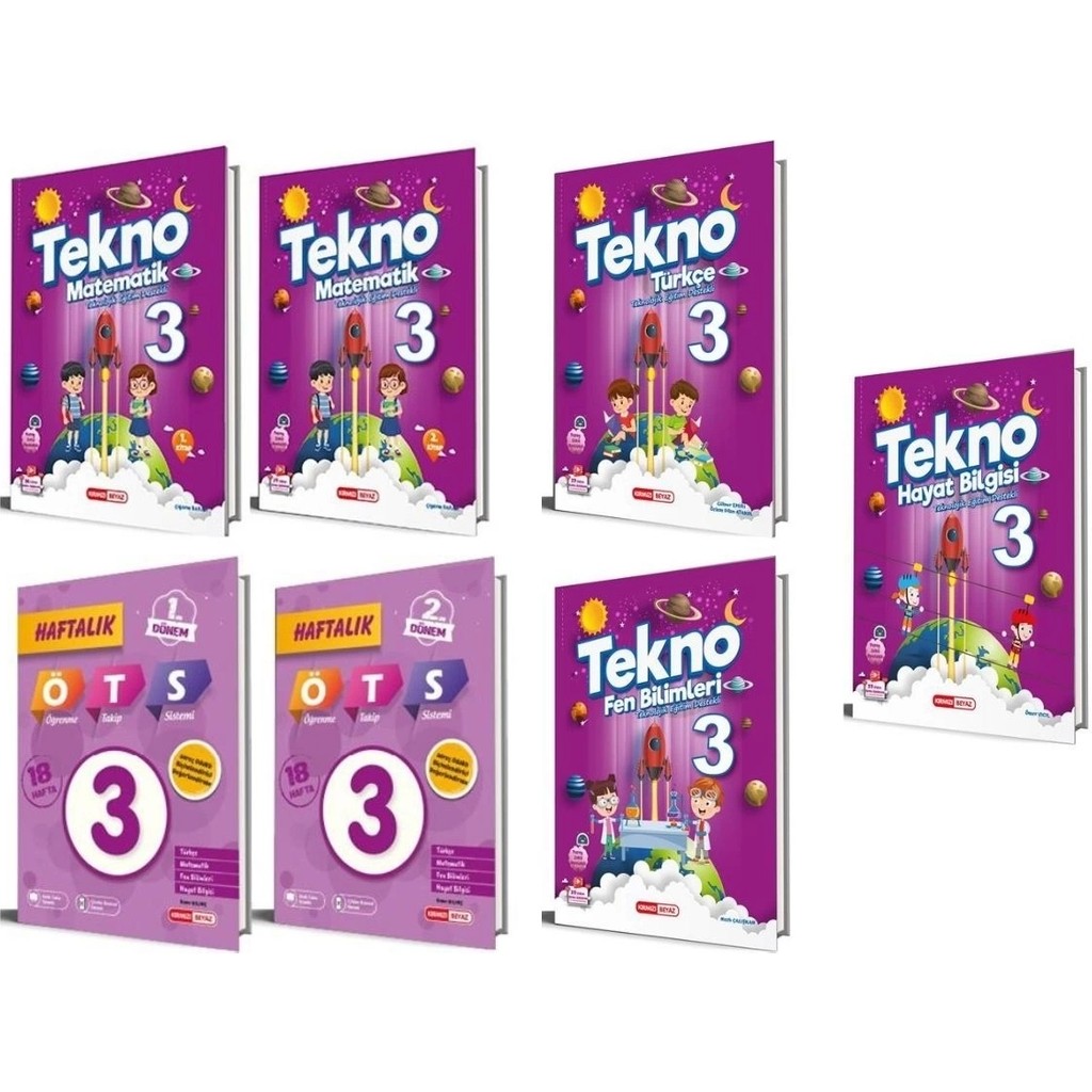 Kırmızı Beyaz Yayınlar Tekno 3. Sınıf Tüm Dersler Seti Diğer Fiyatı