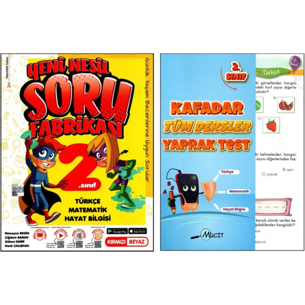 Kırmızı Beyaz Yayınlar Yeni Nesil Soru Fabrikası - Mucit Yayınları Yaprak Test 2 Kitap Tüm Dersler Fiyatı