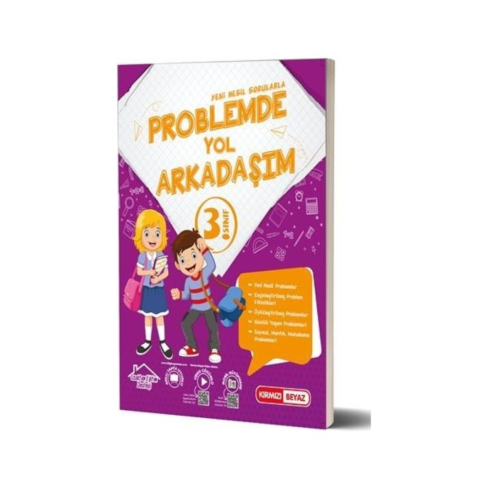 Kırmızı Beyaz Yayınları 3.Sınıf Yeni Nesil Problemde Yol Arkadaşım Yeni 2022 Kaynak Kitapları Fiyatı