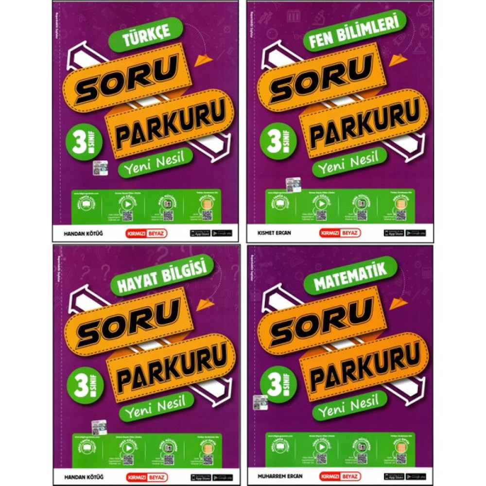 Kırmızı Beyaz Yayınları 3.Sınıf Yeni Nesil Soru Parkuru Seti 4 Kitap Tüm Dersler Fiyatı