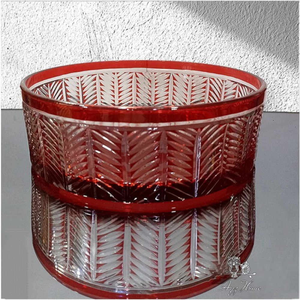 Kırmızı Kesme Kristal Sunumluk Kase 25 Cm - 1 Adet Oto Boyaları Fiyatı