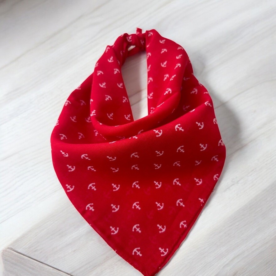 Kırmızı Renk Denizci Desenli %100 Koton Bandana Erkek Şapkası Fiyatı