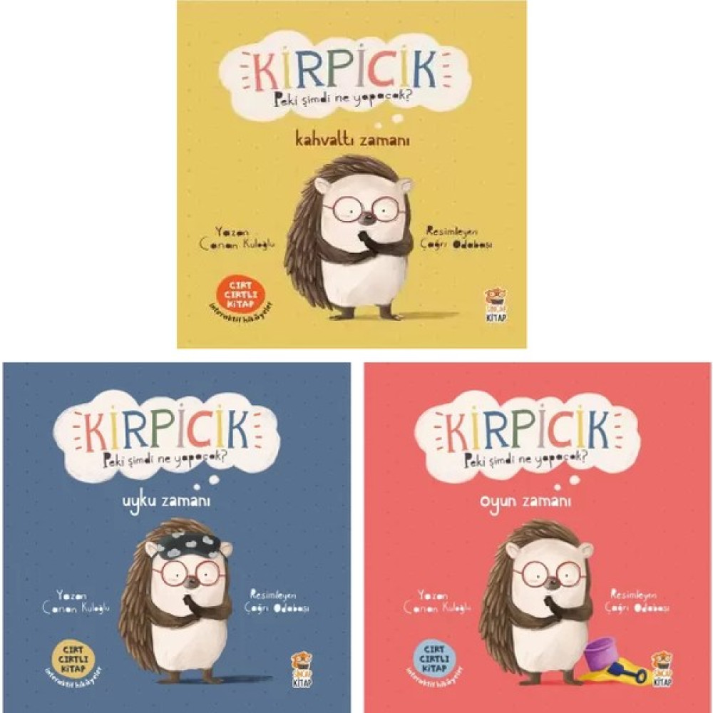 Kirpicik Peki Şimdi Ne Yapacak? Kahvaltı Zamanı - Uyku Zamanı - Oyun Zamanı 3 Kitap - Canan Kuloğlu Okul Öncesi Eğitici & Öğretici Kitaplar Fiyatı