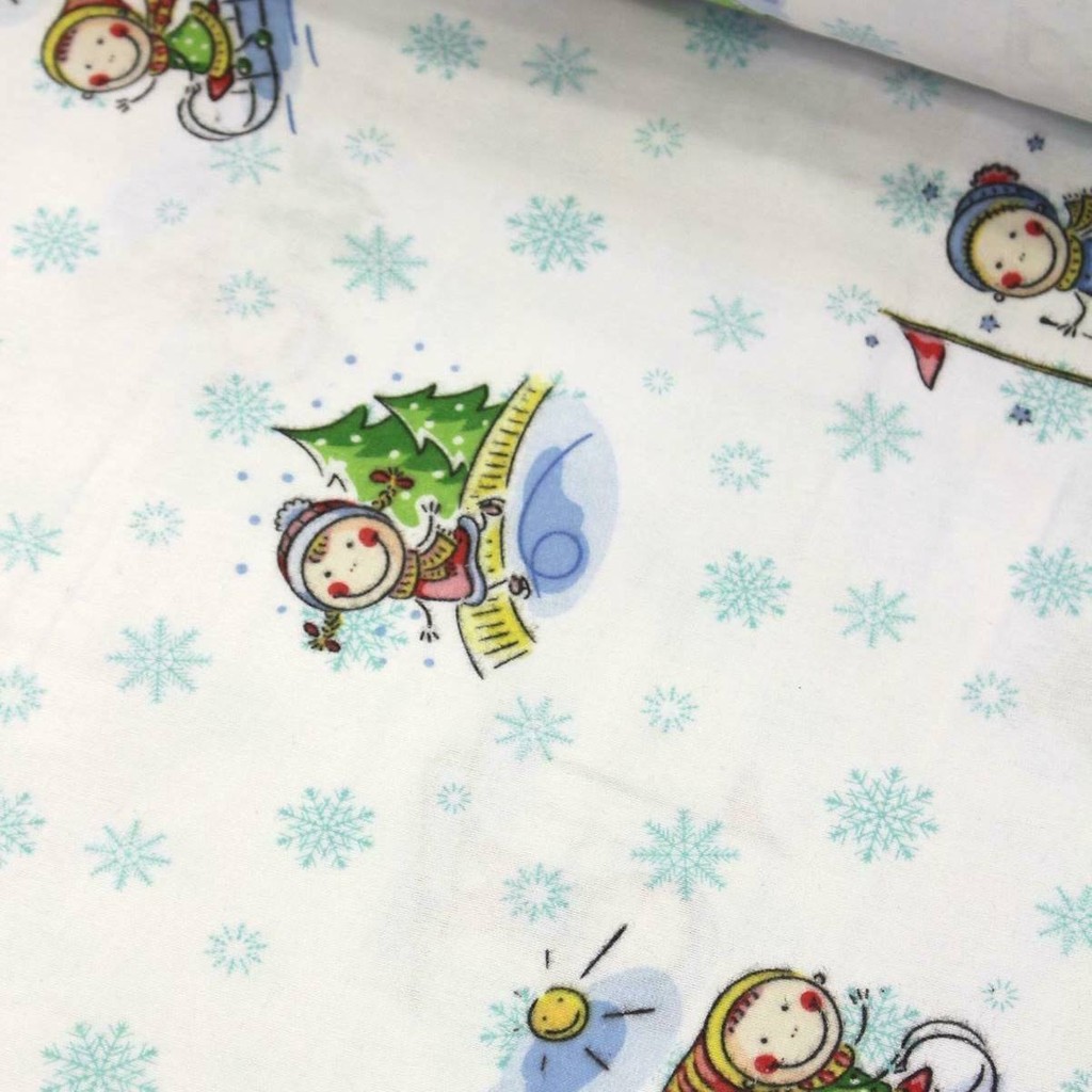Kış Kar Tanesi Pazen Flanel Kumaş - 240 cm - 1 m - Beyaz Kumaşlar Fiyatı