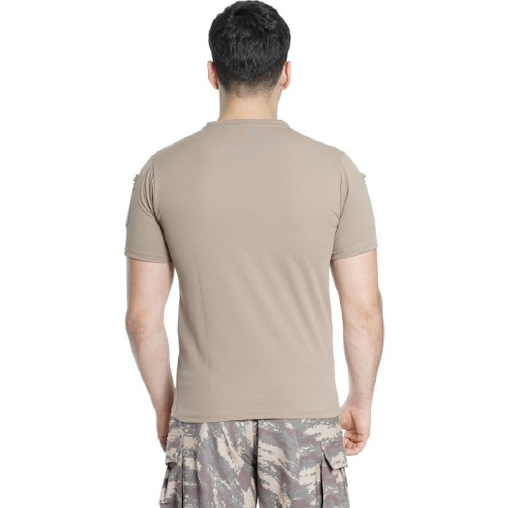 Kısa Kol Yuvarlak Yaka Taktik T-Shirt Çöl Sarısı (Bej) Renk - 2XL - Çöl Kamuflaj Oto Boyaları Fiyatı