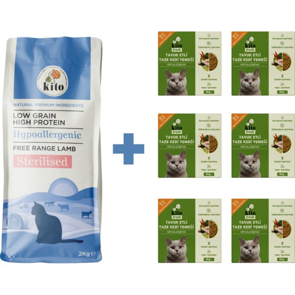Kısır Kedi Maması 2 kg + Tavuk Etli Fresh x 6 Evcil Hayvan Ürünleri Fiyatı