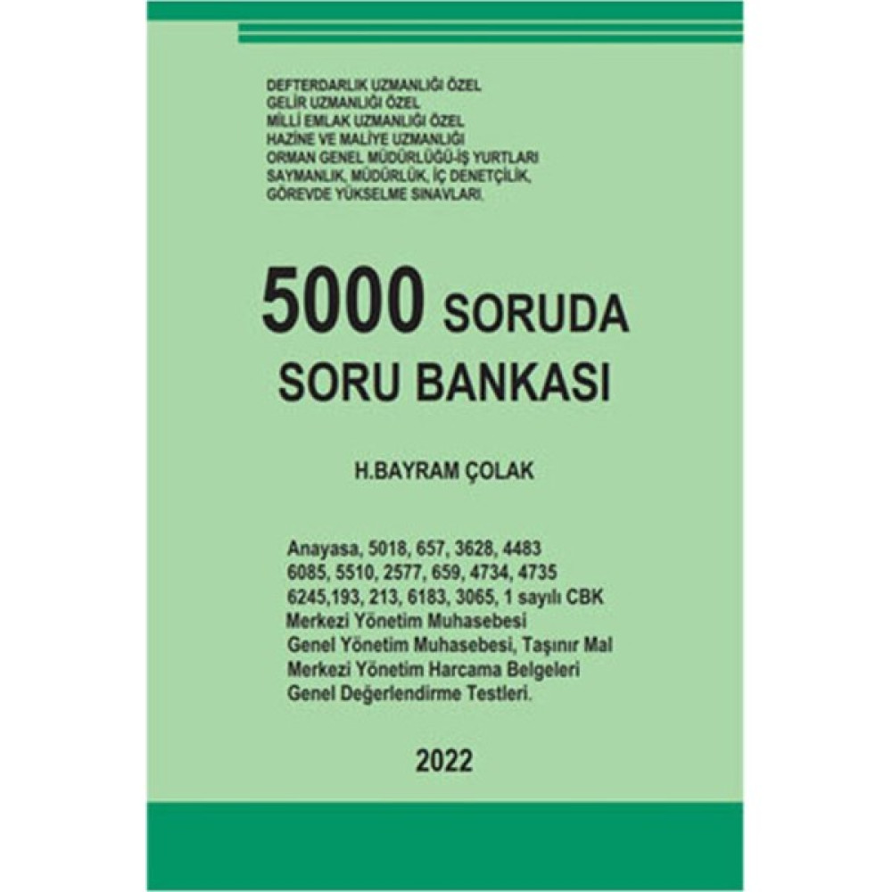 Kişisel Yayınlar 5000 Soruda Soru Bankası Hacı Bayram Çolak 2022 Görevde Yükselme Sınavları Kitapları Fiyatı