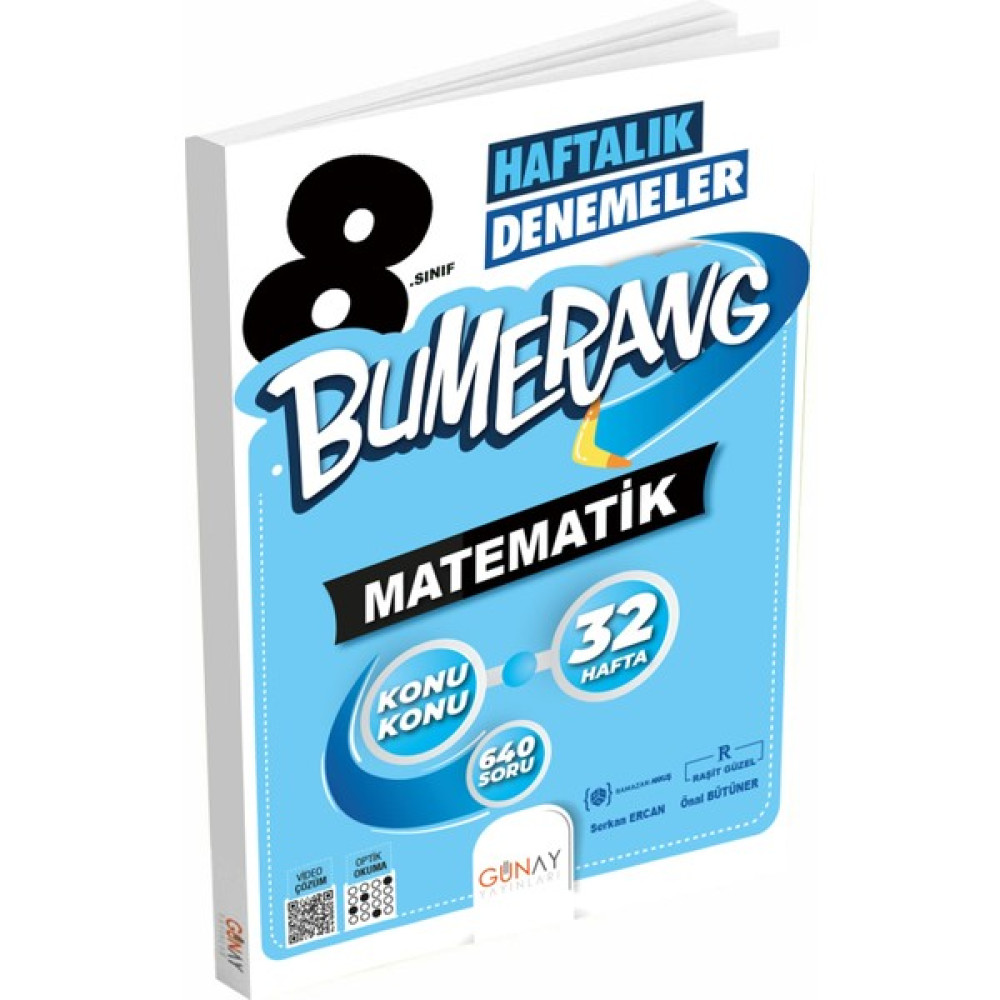 Kişisel Yayınlar Günay Yayınları 8. Sınıf Bumerang Matematik 32 Haftalık Deneme Kaynak Kitapları Fiyatı