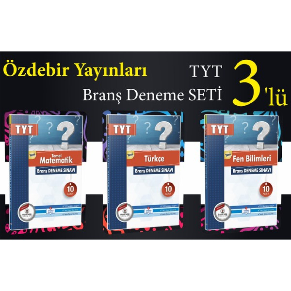 Kişisel Yayınlar Özdebir Yayınları TYT 3'lü Branş Deneme Seti YGS ve LYS Kitapları Fiyatı