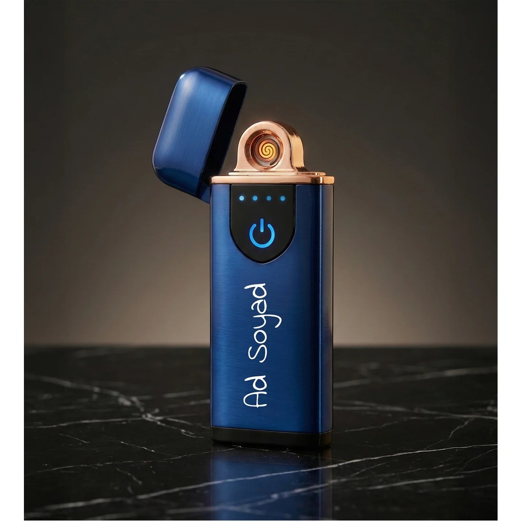 Kişiye Özel Isim Baskılı Mavi USB Şarjlı Alevsiz Premium Çakmak Diğer Fiyatı