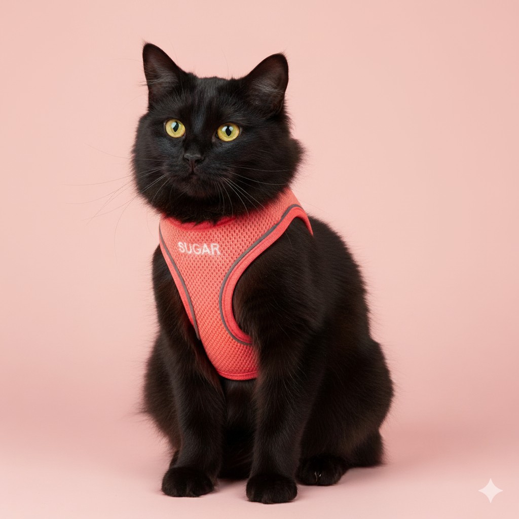 Kişiye Özel Kedi Gezdirme Tasması Airmesh Isimli Kedi Göğüs Tasması Esnek Kedi Tasması - Pembe - 2XS Evcil Hayvan Ürünleri Fiyatı