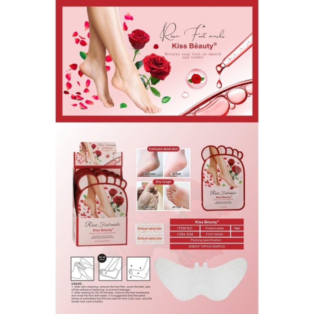 Kiss Beauty Kiss Baeuty Gül Özlü Ayak Bakım Maskesi- Çorap Tipi Maskeler Fiyatı