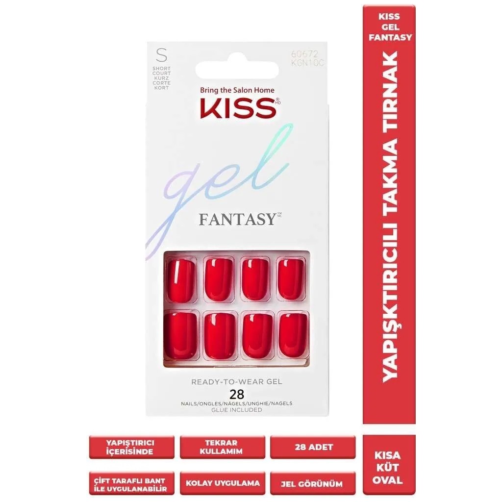Kiss Gel Fantasy Takma Tırnak Kırmızı 60672 Diğer Fiyatı