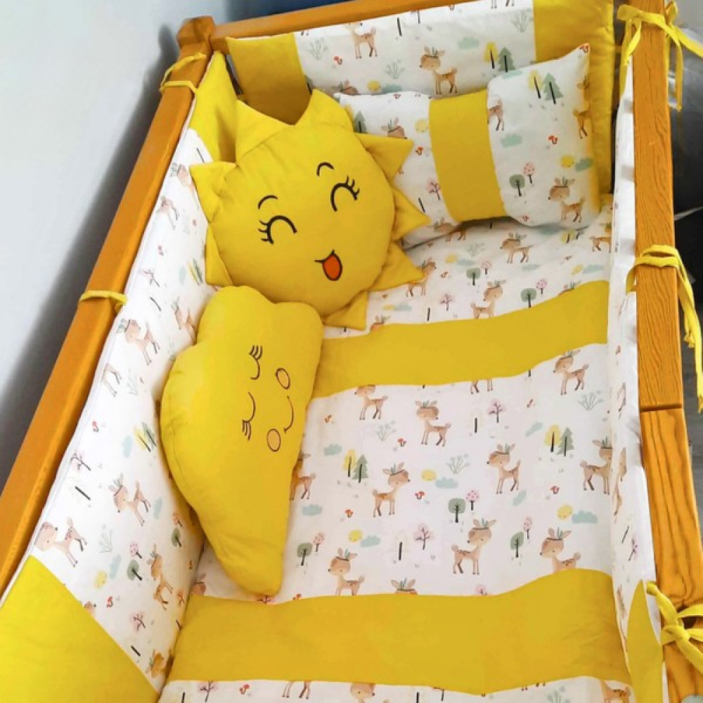 Kista Baby Bebek Uyku Seti Nevresim Takımı 60x120 Bambi Sarı - 60 x 120 cm Bebek Uyku Seti Fiyatı
