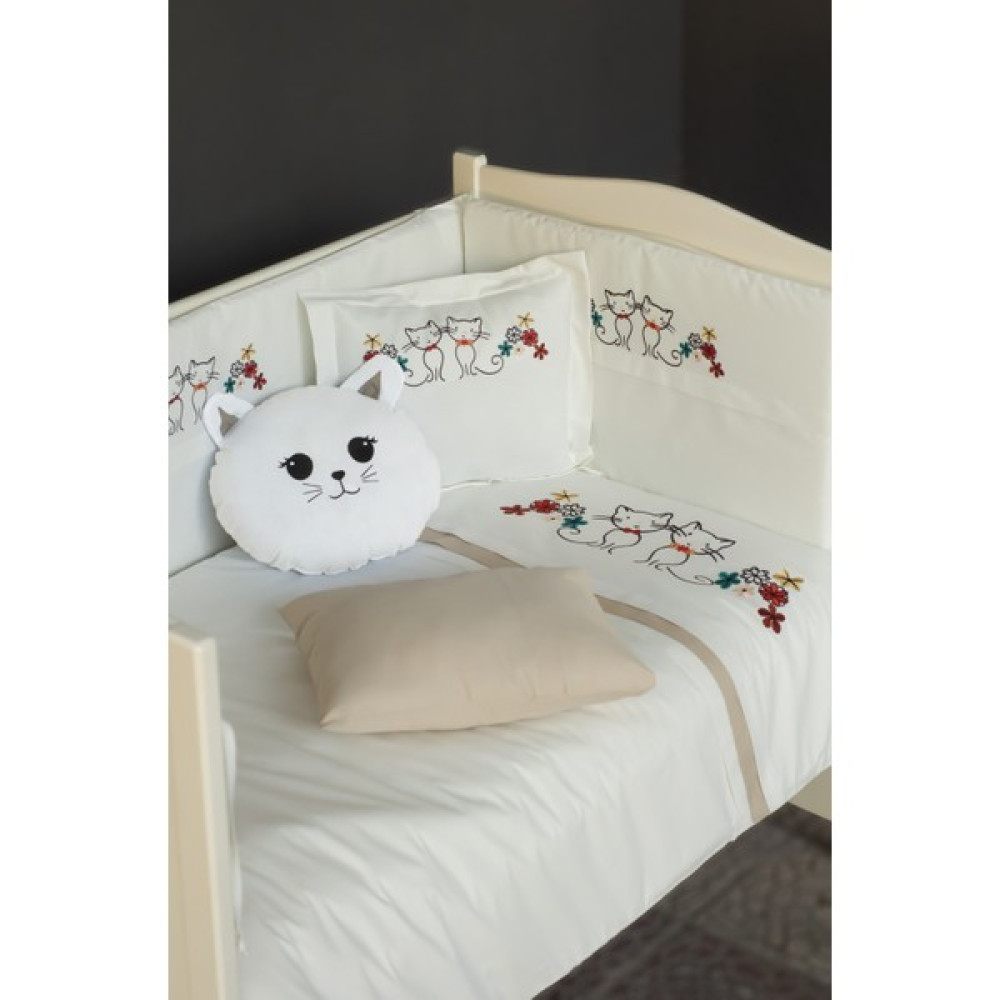 Kista Baby Park Yatak Bebek Uyku Seti Nevresim Takımı 70x110 Kitty Kahverengi - 70 x 110 cm Bebek Uyku Seti Fiyatı