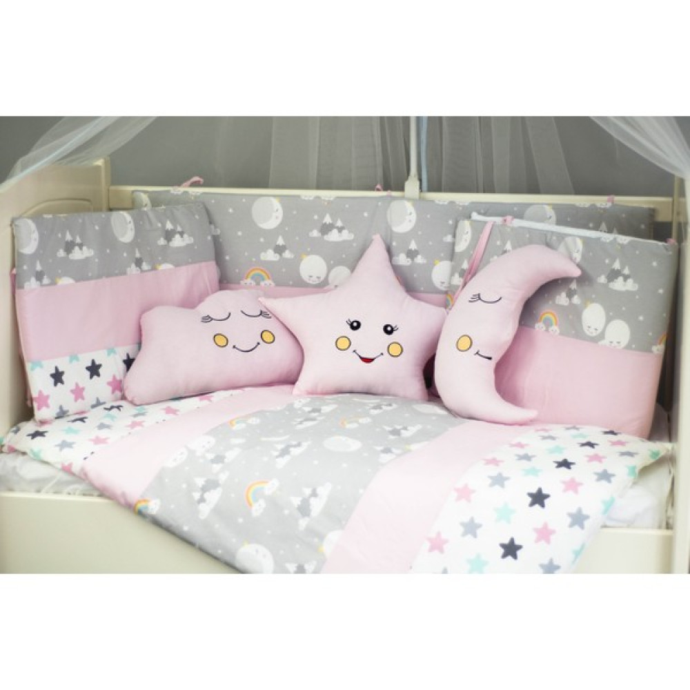 Kista Baby Park Yatak Bebek Uyku Seti Nevresim Takımı 70x110 Mountain Pembe - 70 x 110 cm Bebek Uyku Seti Fiyatı