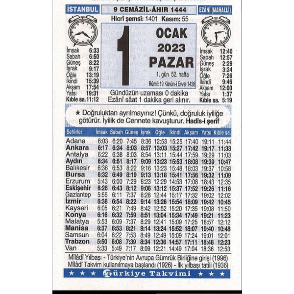 Kitap Takipçileri 2023 Türkiye Takvimi 365 Gün Yapraklı Duvar Kartonsuzdur Dikkat 2023 Yılına Aittir Takvim Fiyatı
