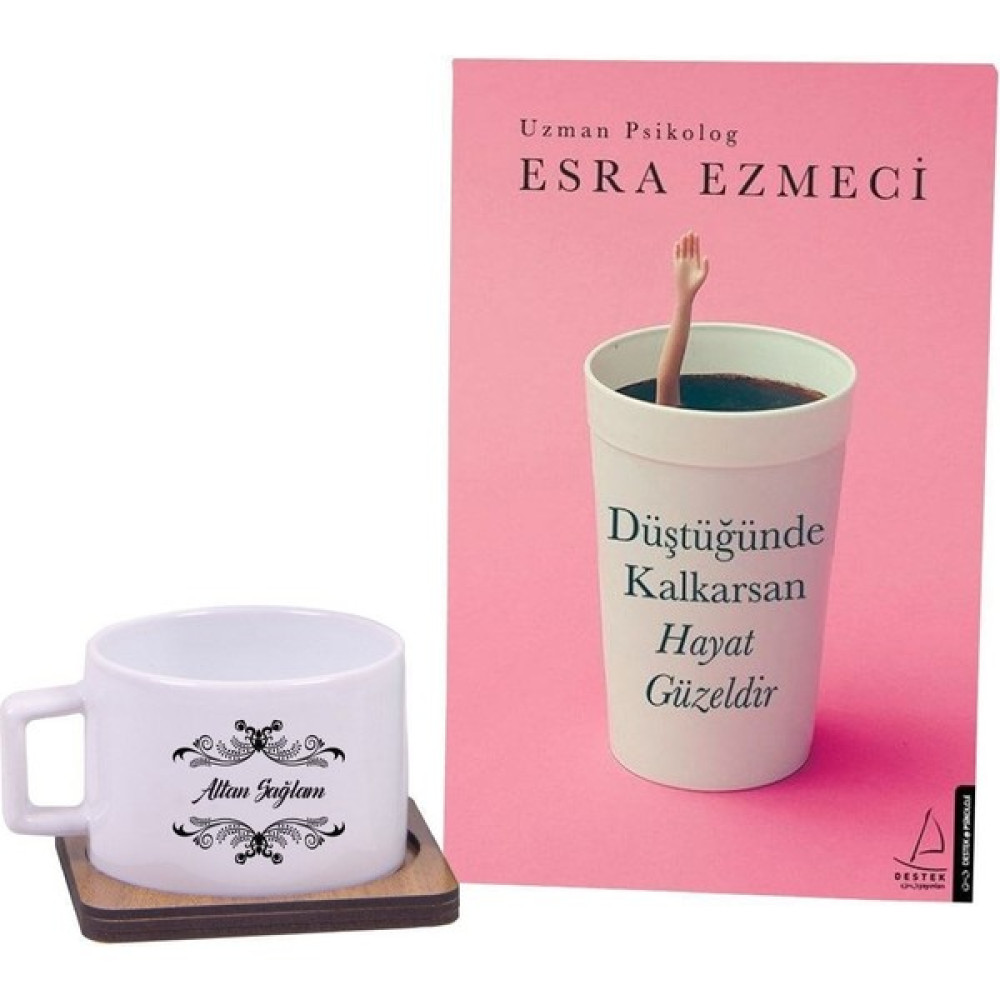 Kitaplı Hediye Düştüğünde Kalkarsan Hayat Güzeldir Kitap - Kahve Fincanı Hediye Seti / Doğum Günü Hediyesi Altın, Takı & Aksesuar Fiyatı