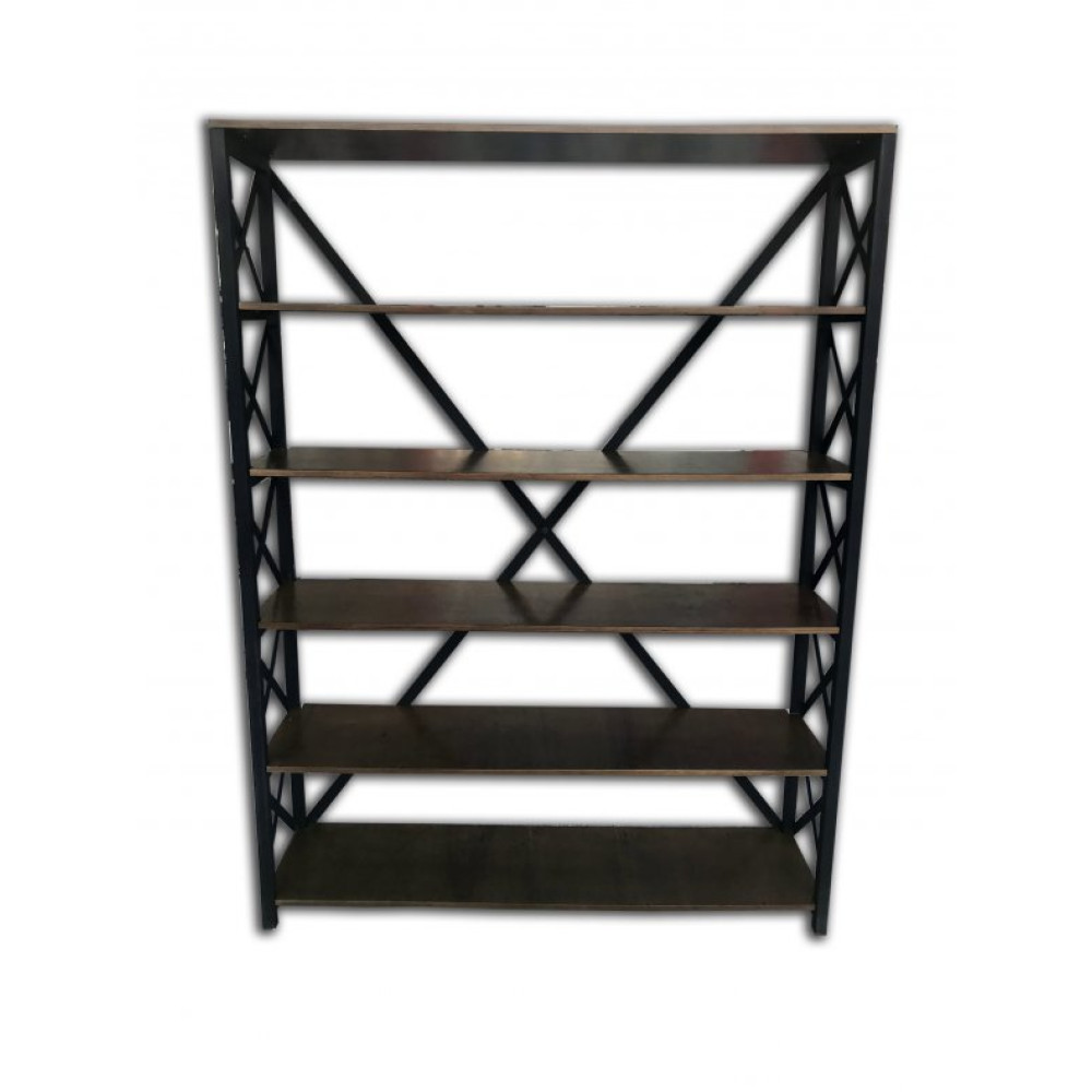 Kitaplık 13725 Metal Çapraz Yan Model Mdf Torna Raf Parlak Siyah Demonte El Yapım Kitaplık Fiyatı