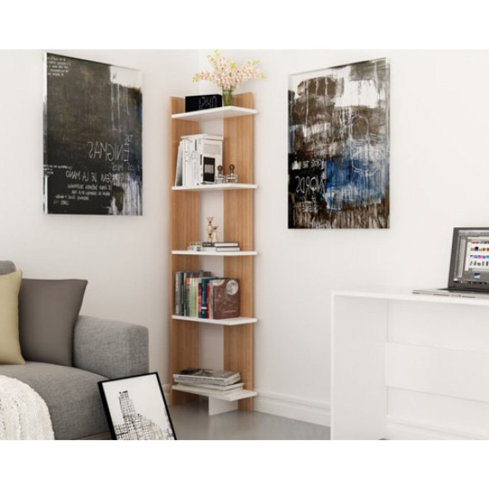 Kitaplik Sky Teak Beyaz Kitaplık Fiyatı