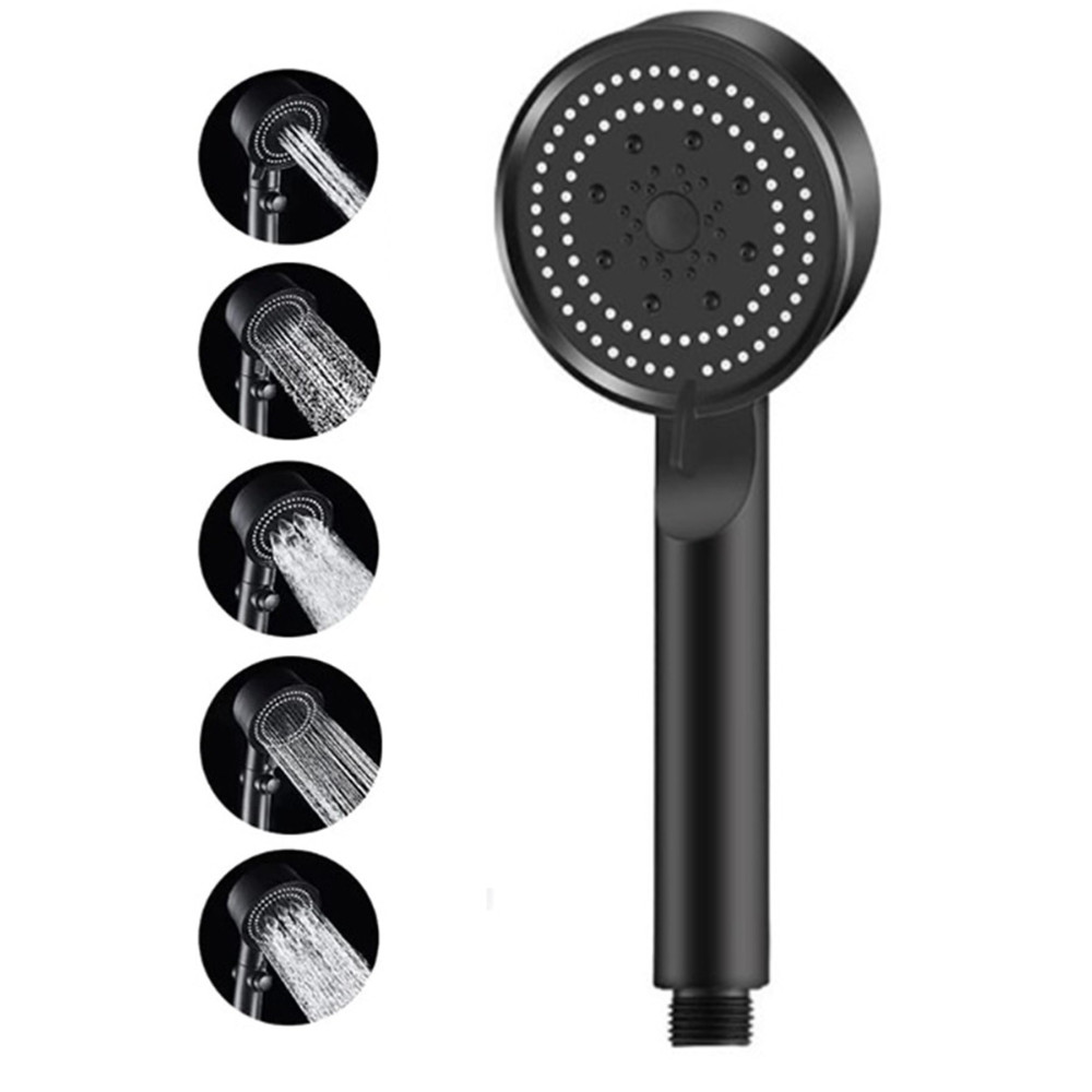 Kitchen Beauty 5 Fonksiyonlu Su Tasarruflu Duş Başlığı Turbo El Duşu Siyah Çok Fonksiyonlu Mat Duş Başlığı Duşakabin Fiyatı