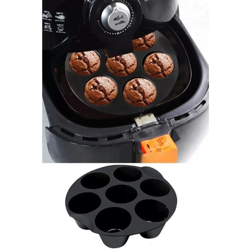 Kitchen Beauty Airfryer Silikon Muffin Kek Kalıbı 7 Gözlü Hava Fritözü Kek Ve Çörek Pişirme Kalıbı Aksesuarı Pişirme Kağıdı Fiyatı