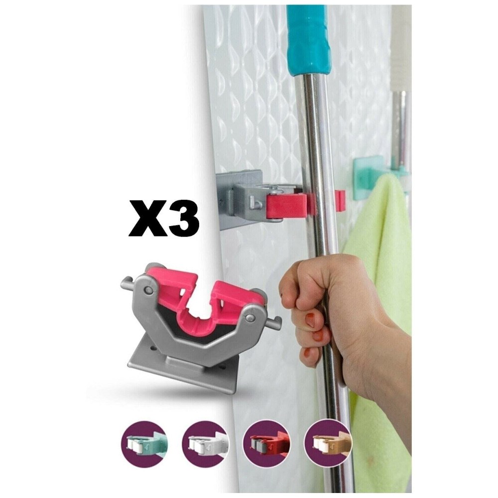 Kitchen Beauty Paspas Süpürge Fırça Ve Mop Askısı Sap Tutucu Mutfak Banyo Askı 3 Adet Banyo Askılık Fiyatı