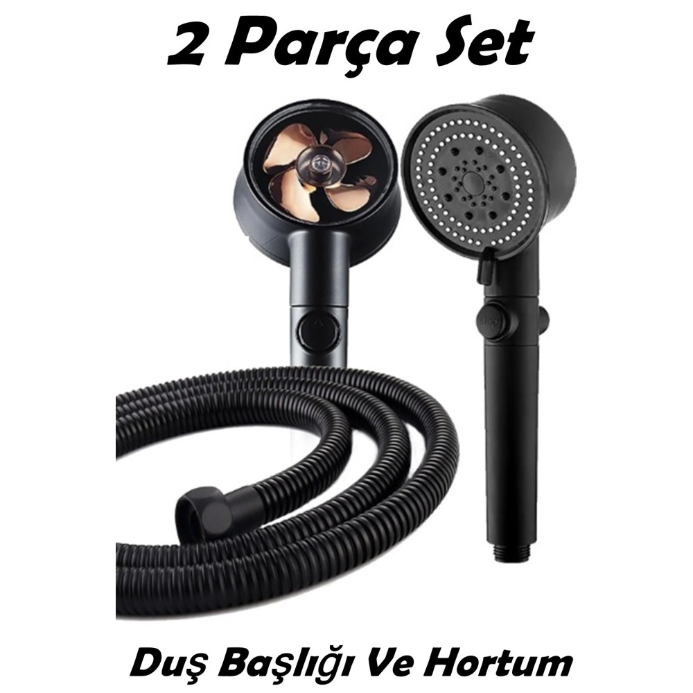 Kitchen Beauty Turbo Pervaneli 5 Fonksiyonlu Duş Başlığı Ve Siyah Duş Hortumu 150 Cm Set Duşakabin Fiyatı