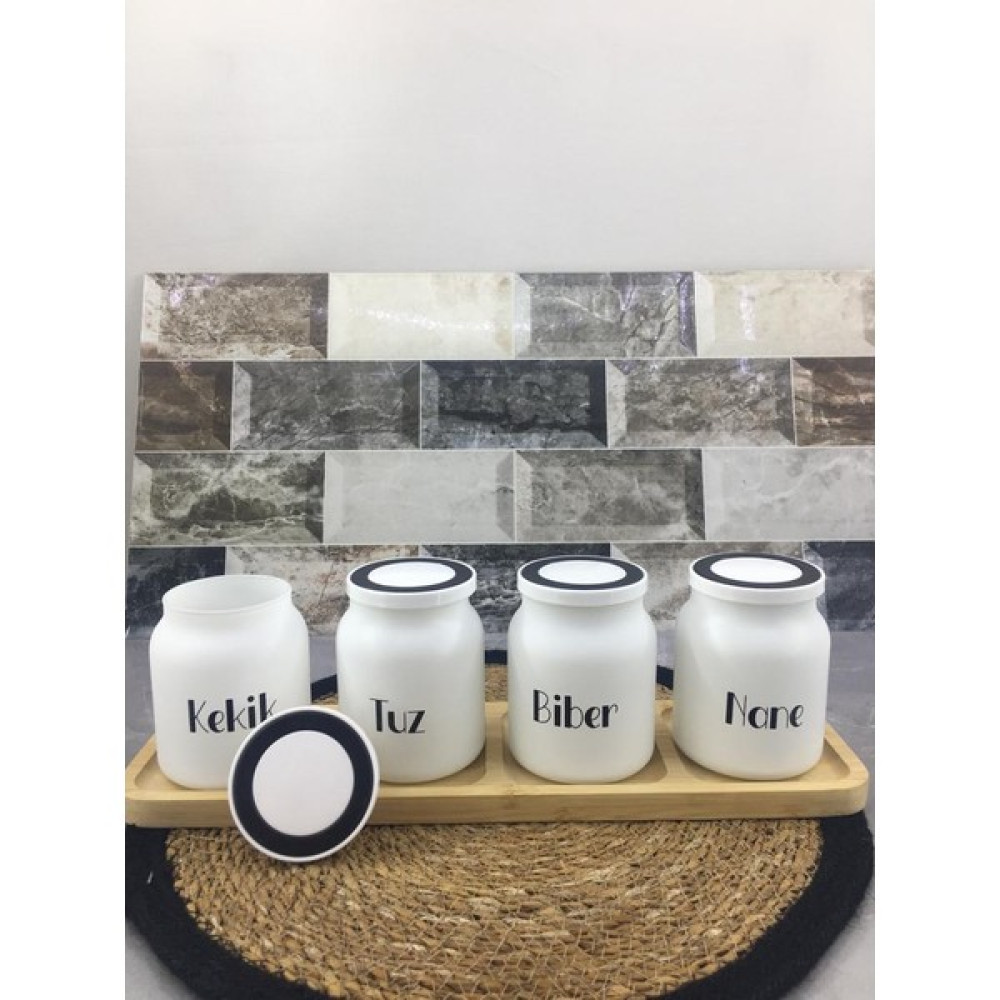 Kitchen Crazy Bambu Standlı 4 Parça Baharat Takımı Saklama Kapları Fiyatı