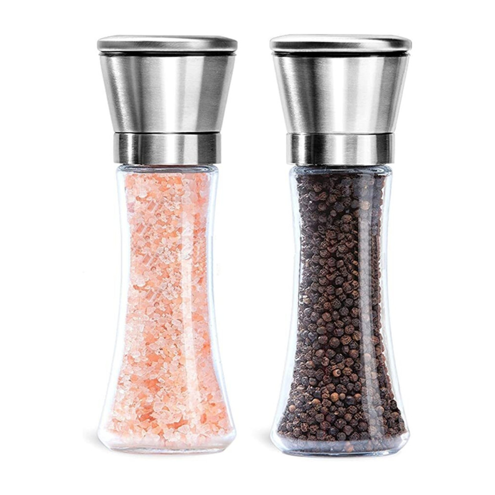 Kitchen Design Lab Cam Gövdeli Paslanmaz Çelik Kapaklı Tuz Karabiber Değirmeni Tuz Karabiber Öğütücü 19 Cm 2 Adet Baharat Setleri & Baharatlıklar Fiyatı