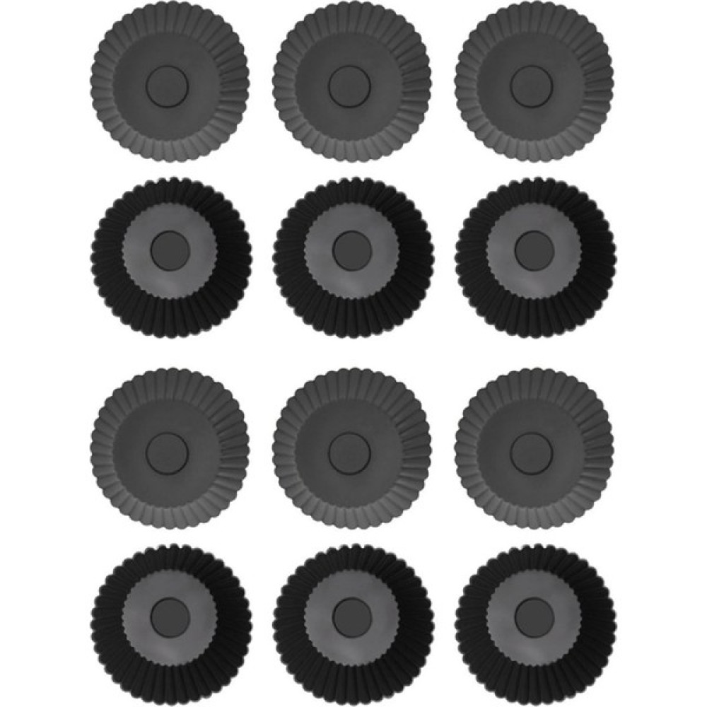 Kitchen Design Lab Kitchen Design Lab Antrasit 12'li Silikon Mini Browni Kalıbı - Muffin Kalıbı 12 Adet Cupcake Kek Kalıbı Browni Kek Kalıbı 12LI A... Kek Kalıpları Fiyatı