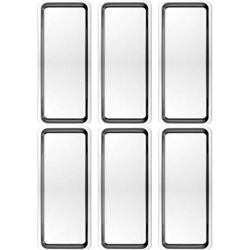 Kitchen Design Lab Paslanmaz Çelik Gümüş Renk Dikdörtgen Dar Metal Düz Sunum Tepsisi Çay Kahve Tatlı Sunum 6 Adet - Metalik Servis Tepsisi Fiyatı