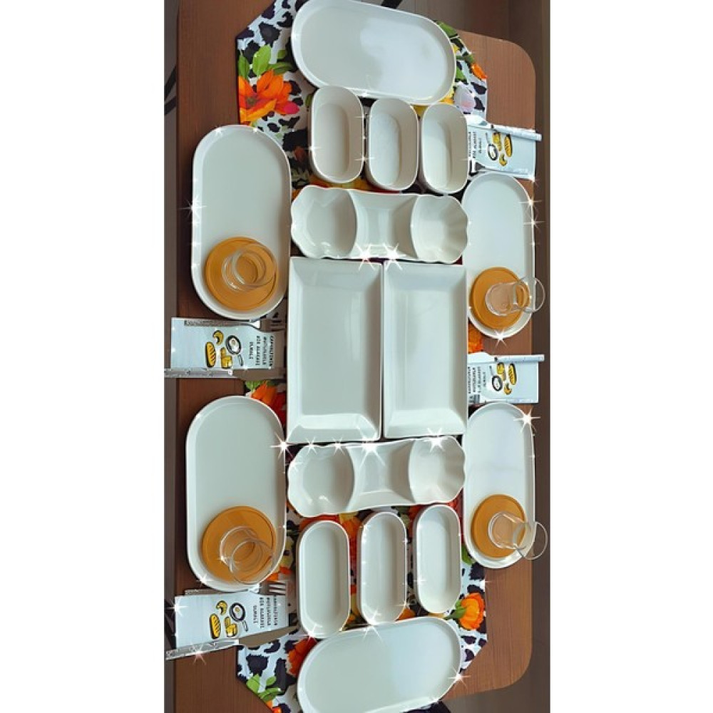 Kitchen Grande 16 Parça Beyaz Kütahya 6 Kişilik Kahvaltı Takımı, Kahvaltı Seti ve Yemek Takımı Kahvaltı Takımı Fiyatı