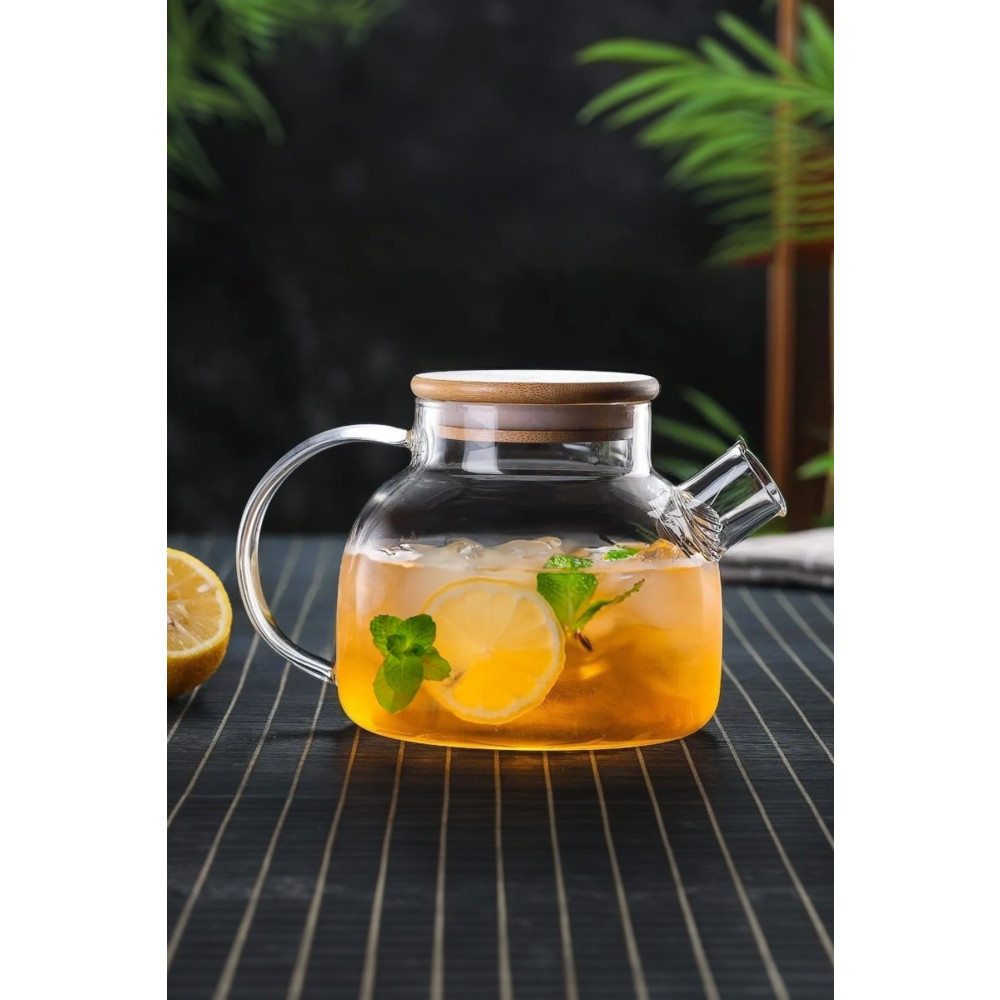 Kitchen Life 1000 ML Bambu Kapaklı Isıya Dayanıklı Borosilikat Bitki Çayı Demliği 1 LT Çay / Çaydanlık Setleri Fiyatı