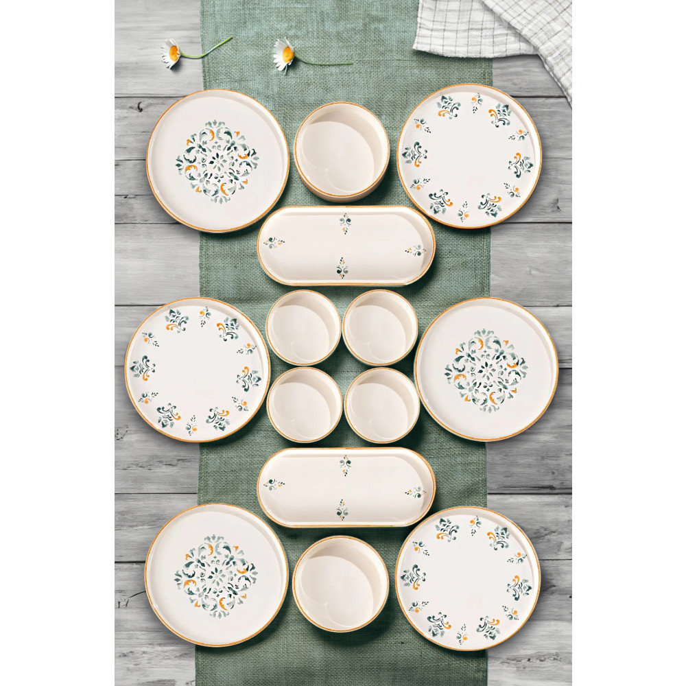 Kitchen Life 14 Parça 6 Kişilik D-Harma Stackable Kahvaltı Takımı Lüx Kahvaltılık Sunum Seti Tabağı Kahvaltı Takımı Fiyatı
